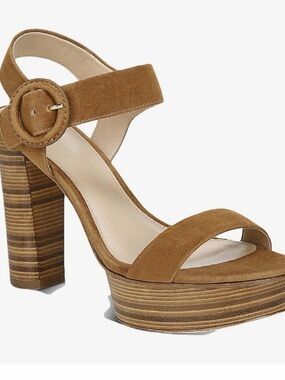 Via Spiga Suede Platform Sandal in Brown